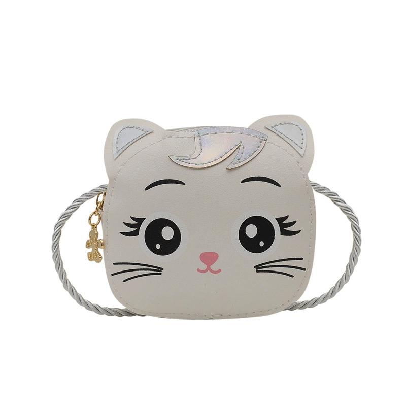 Baby Girls PU Leather Small Shoulder Crossbody Bags Cute Cat Kids Coin Purse Wallet Fashion Children's Mini Handbags