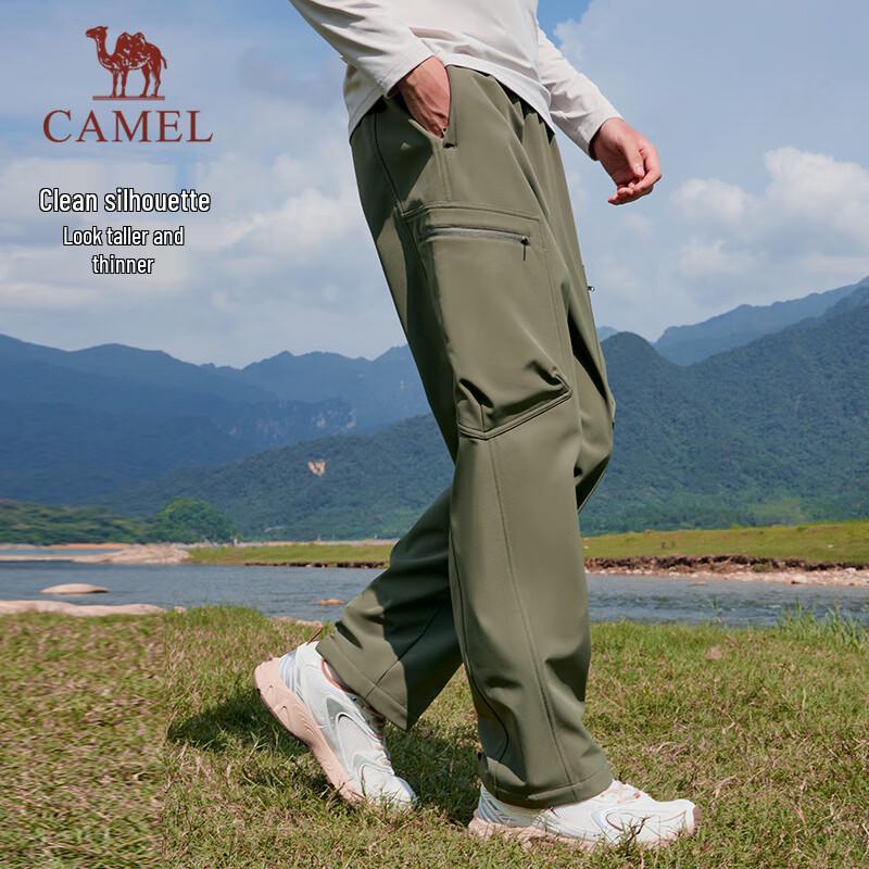 Camel Мужские походные брюки-карго из софтшелла с флисовой подкладкой