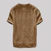 Men's Casual Loose Shirt Solid Color Thin Cotton Linen T-shirt Top