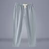 Men's Summer Slim Cotton and Linen Pants Loose Straight Leg Casual Pants