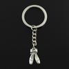 Fashion 30mm Key Ring Metal Key Chain Keychain Jewelry Antique Bronze Plated Ballet Shoes Slippers 20x13mm Pendant