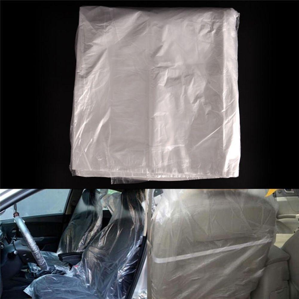 10pcs Transparent Car Interior Plastic Protectors Dustproof Seat Covers Disposable