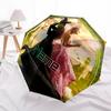 1pc Witch Sorceress Custom Name Automatic Folding Umbrella - Compact 8-Rib Design, Durable Plastic & Iron, Daily Use 044
