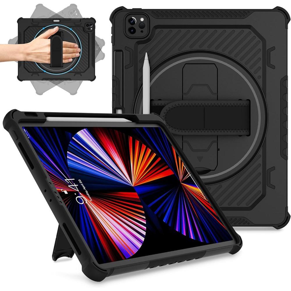 Case For iPad Pro 12.9 Air 11 13 360 Kickstand Hand Grap Pencil Holder Cover iPad A16 11th 10.9 7 8th 10.2 Mini 4567 Fundas