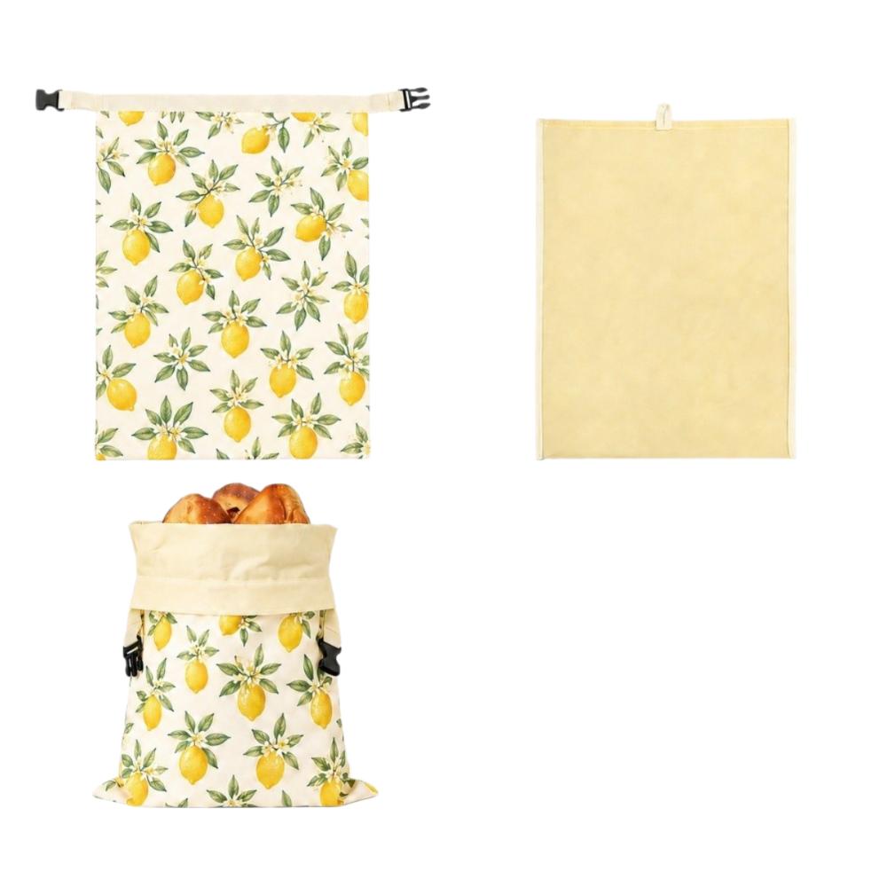 Lock Closure Bread Storage Bag Linen Cotton Beeswax Coated Bags New Sourdough Bread Bag for Baking