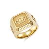 Позолоченное 18K Золотом Кольцо-Корона из Нержавеющей Стали Мужское Кольцо на Указательный Палец из Титановой Стали Модный Тренд Аксессуары