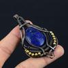 Beautiful Lapis Lazuli Gemstone Pure Copper Wire Wrapped Designer Handmade Pendant Jewelry Gift For Her