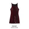 2025 Spring Women's European & American Style Sexy Leopard Print Sequin Camisole Dress
