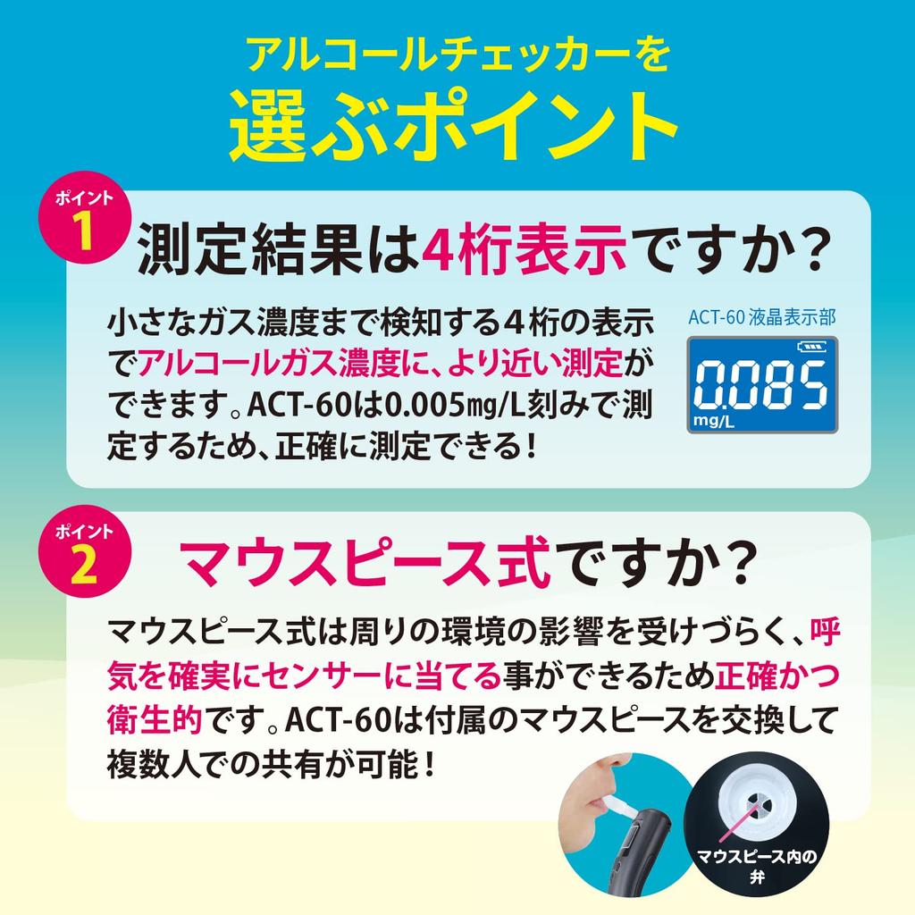 Rhino Products Полупроводниковый датчик Алкоголь Тестер Японский производитель Коммерческое использование Детектор, Определенный Национальной общественной безопасностью ACT-60