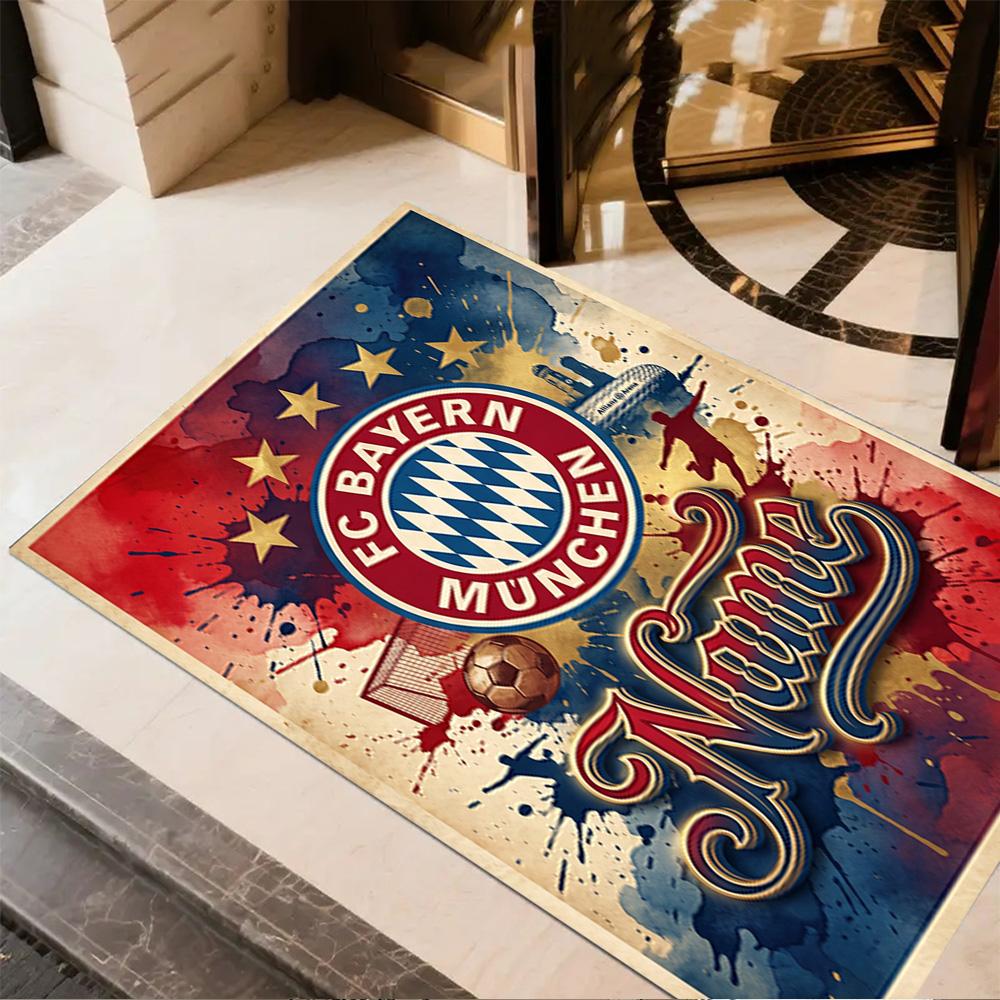Fc Bayern Munich Fan Art Area Rug Design for Dormitory Kitchen Dining Room Game Room Antislip Carpet Anime Office Decor Birthday/Christmas Gift