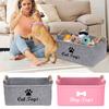 Storage Box Large Capacity Pet Toy Storage Container with Wooden Handles Felt Storage Basket Pet Supplies