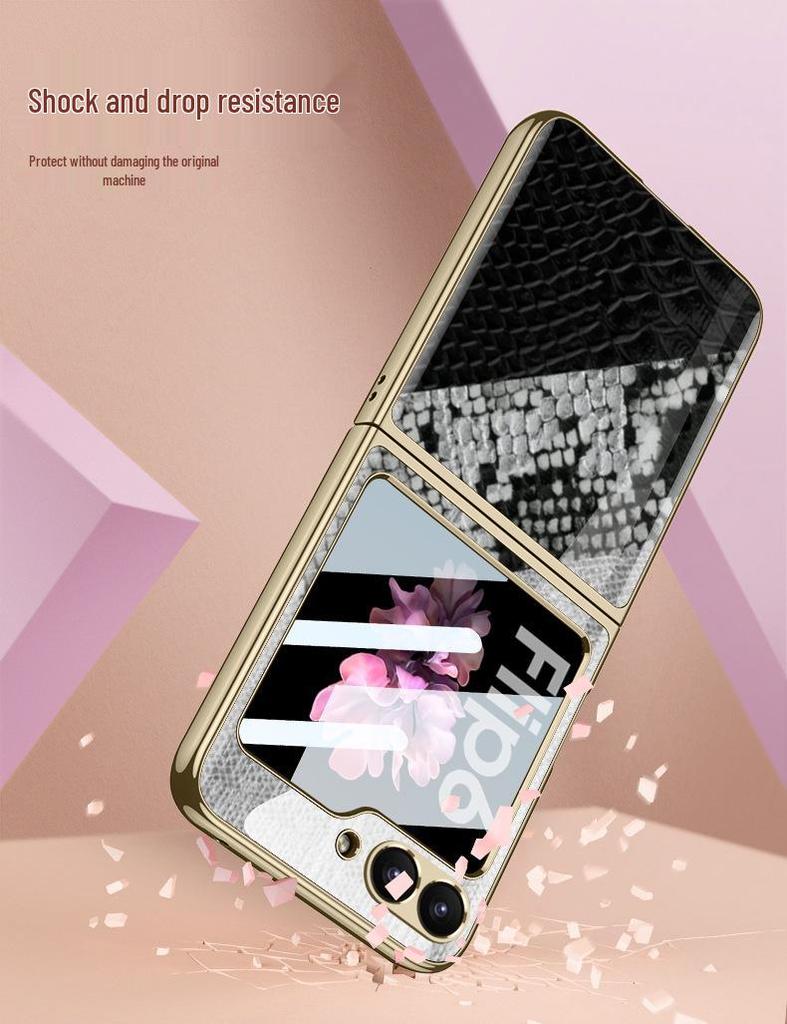 Чехол для складного экрана Samsung Z Flip 6: Защитная крышка для телефона с защитой от падения, гальваническим покрытием, персонализированная