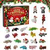 Kids Holiday Countdown Box 3D Printed Christmas Advent Calendar, 24-Day Animal Figure Calendar with Articulated Joints, Tree Decor, Gift for