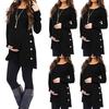 Women's Maternity Pregnanty Long Sleeve Solid Tops Blouse Button Autumn Winter
