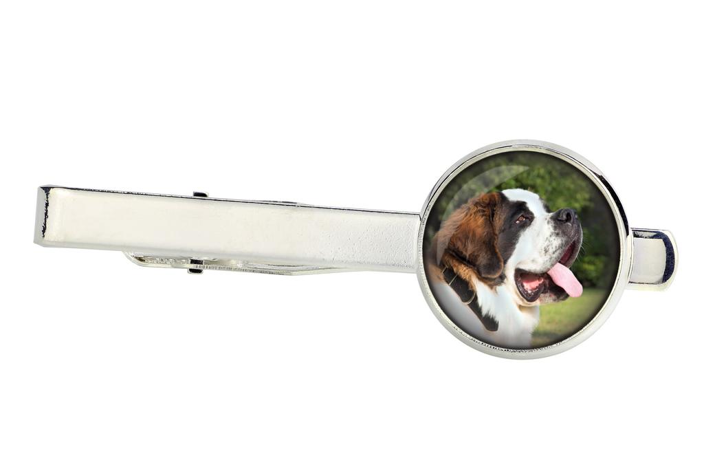 St. Bernard, Saint Bernard, Alpine Mastiff, Bernhardiner - cufflinks and tie with your photo, a suit decoration, men's jewelry from the Art-Dog brand.