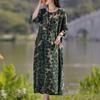 Этнический стиль Женское платье Лето Плюс Размер Принт Выше колена Рукав Семь Четвертей Длинные Платья