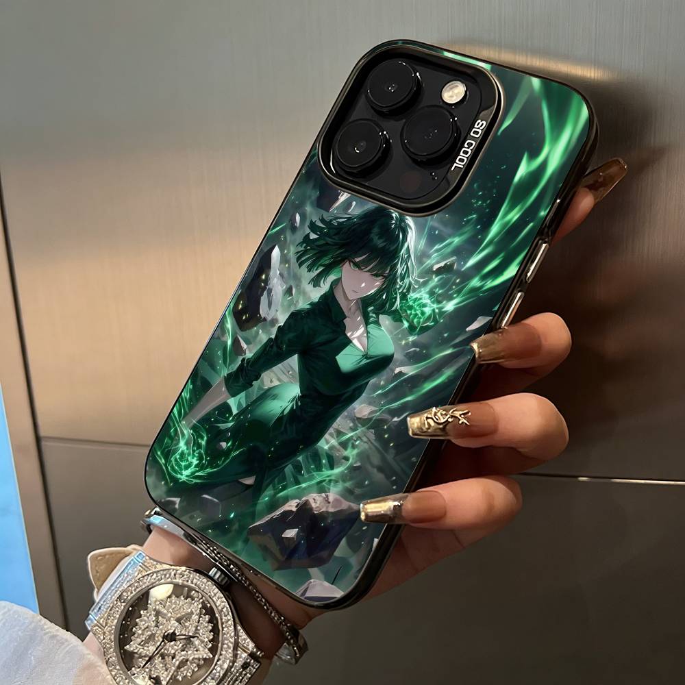O-P-M-One-Punch -Man For iPhone 17 16 15 14 13 12 11 Pro Max XS 17 Air Silicone Colored Silver Bumper Cover
