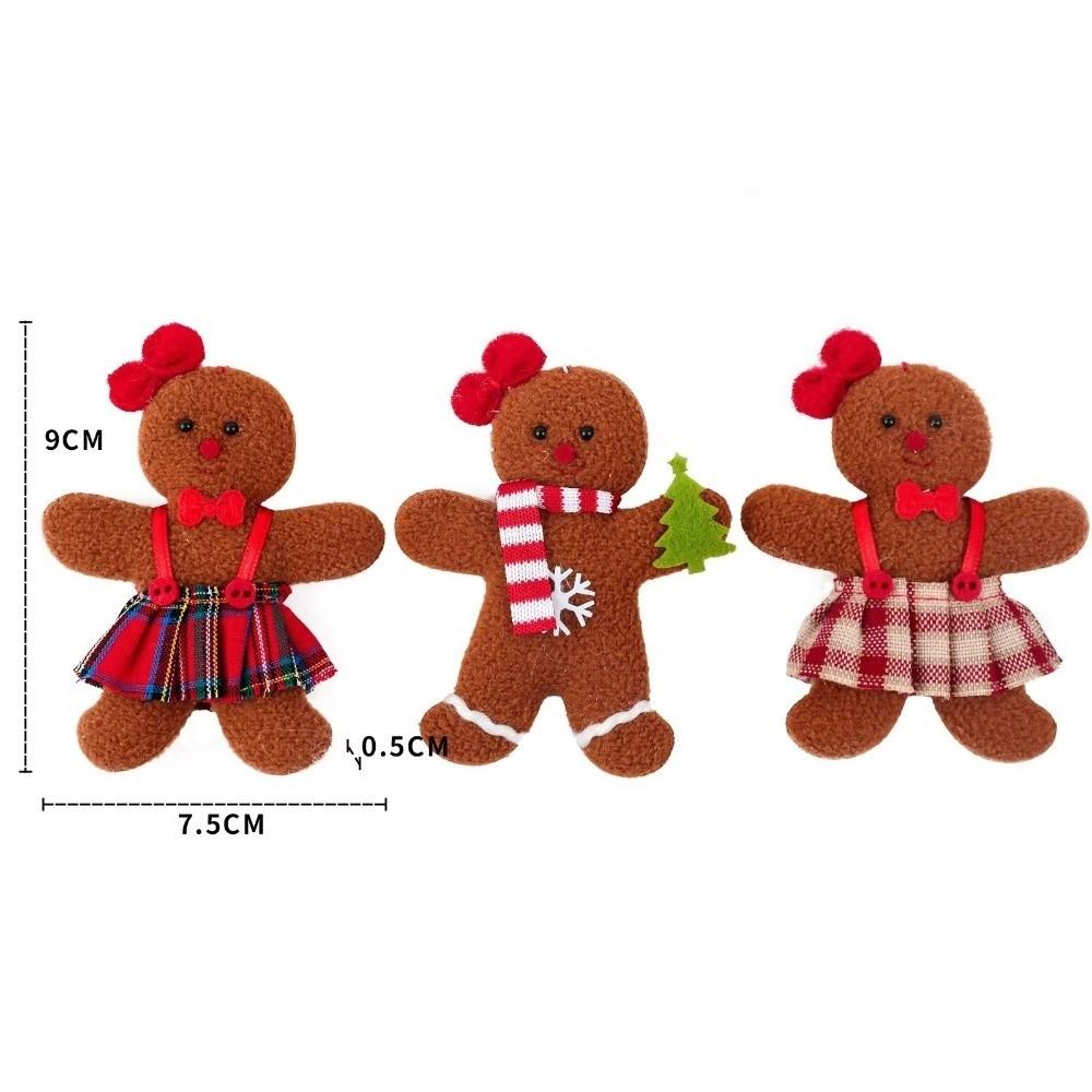 3pcs Set Christmas Gingerbread Man Hanging Ornaments Christmas Tree Decorations  Christmas
