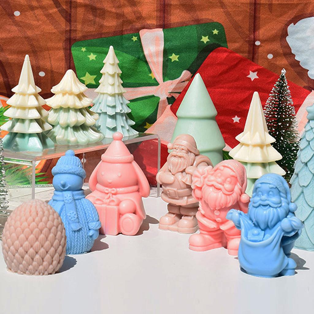 Santa Claus Candle Mould Christmas Silicone Molds Ornament Molds Castings Molds Handmade Plasters Molds Craft Supplies