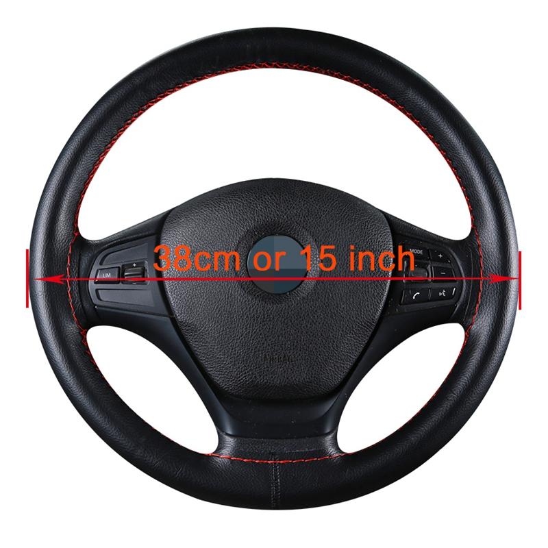 Faux Leather Car Steering Wheel Cover For Volkswagen Tiguan Touareg VW Polo Sedan Passat B5 B6 B7 B8 Golf Mk3 Mk4 4 7 5
