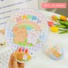 Summer Cool Fan Memory Steel Wire Foldable Group Cartoon Round Portable Mini Cloth Handle