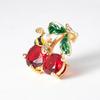 New Cute Red Cherry Bee Brooch Women Unisex Alloy Zircon Gentle Simple Sweet Fashion Fruit Series Brooch Pin Gifts PD514