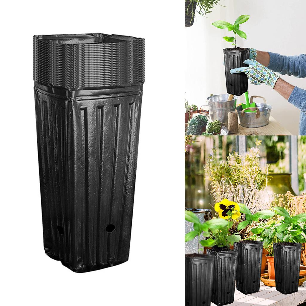 20 шт. высокие квадратные стаканчики для рассады, пластиковые глубокие горшки для рассады, дышащая конструкция для пересадки садовых деревьев