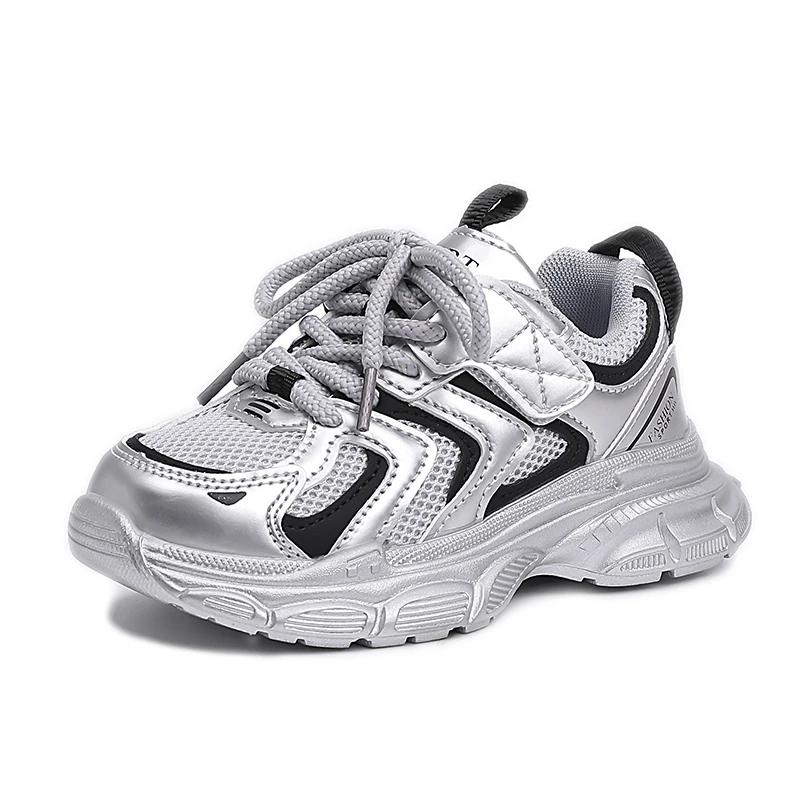 Boys Girls Running Shoes Fashion Versatile Kids Sneakers Mesh Breathable 2024 New Fashion Children Sports Shoes Thick Soft Sole