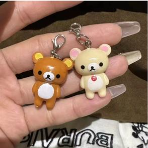 Кавайные брелоки Рилаккума Easy Bear Куклы Lazybear Для сумок Одежды Молнии Шнурки для телефонов Брелоки Аксессуары Подвески Подарки для пар