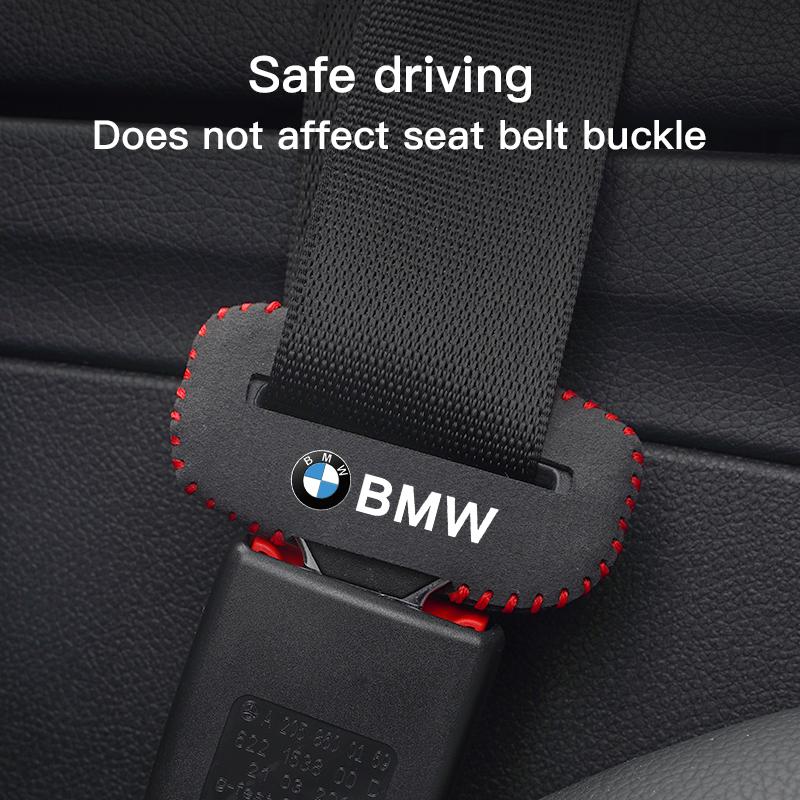 BBJL7 For BMW X1 X3 X4 X5 E39 M1 M2 M3 Sticker Safety Belt Buckle Cover for Anti-collision and Anti-scratch Protection Leather Cover