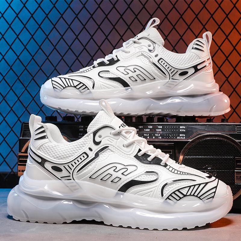 Men's Shoes Spring and Autumn New Breathable Mesh Shoes Men's Sports Shoes Trendy Versatile Platform Dad Trendy Shoes