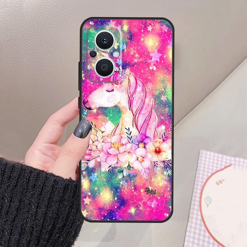 Pink Unicorn Rainbow Phone Case For OPPO Find X3 Lite X5 X6 Pro X2 Neo Reno 3 4 5 6 7 8 Lite 4Z 5Z 2Z 8T Cover