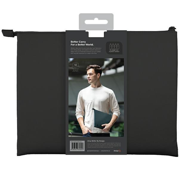 UNIQ case Lyon laptop Sleeve 14"black/midnight black Waterproof RPET