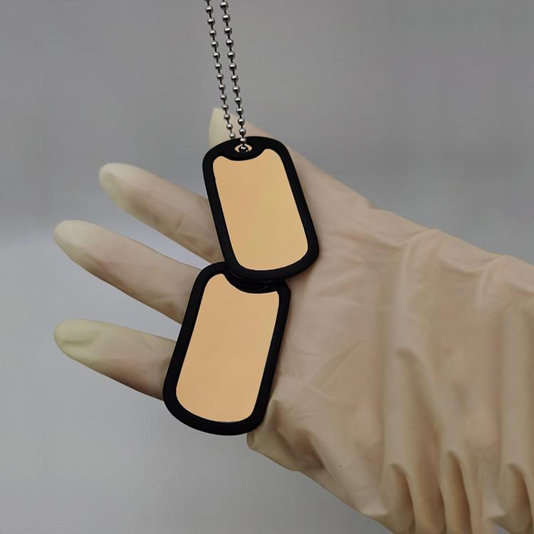 Pendant Titanium Steel Double Layer Military Brand Blank Nameplate Stainless Steel Hang Tag Necklace Fashion