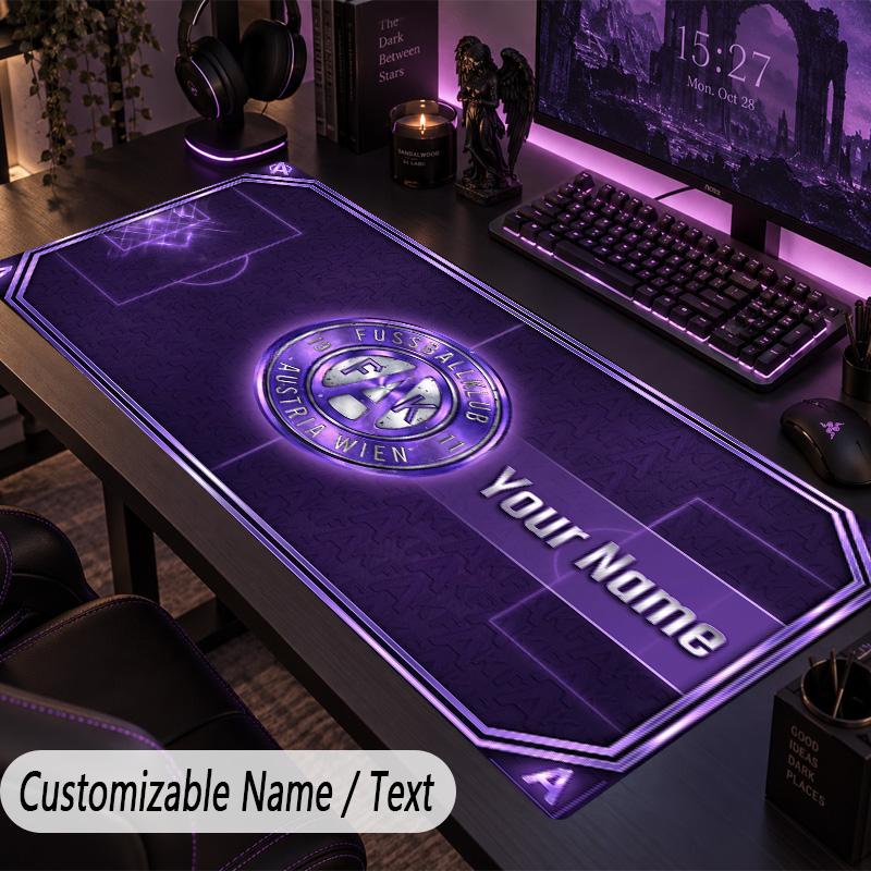 Custom Text Big Mousepad, Extended Desk Pad For Laptop Work GameAustria Wien FC