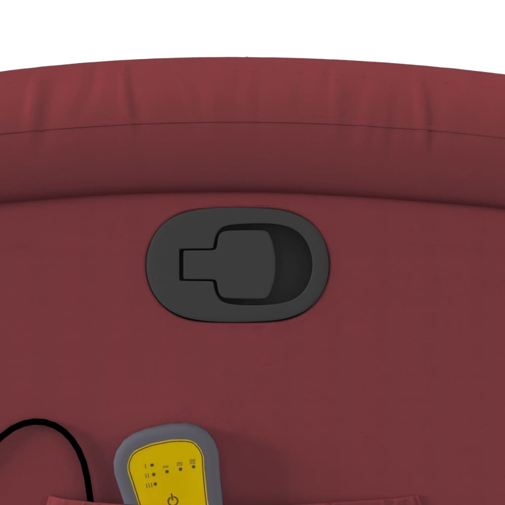Massage Chair Burgundy Artificial Leather