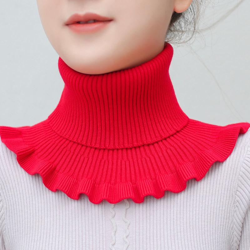 Neck Women's Head Autumn and Winter Warm Neck Cover Cervical Vertebrae with Decorative Fake Collar Knitted High-necked Wool Collar