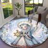 1pc Angel Printed Chair Rug for Home Office Use, Living Room Kitchen Game Room Round Carpet