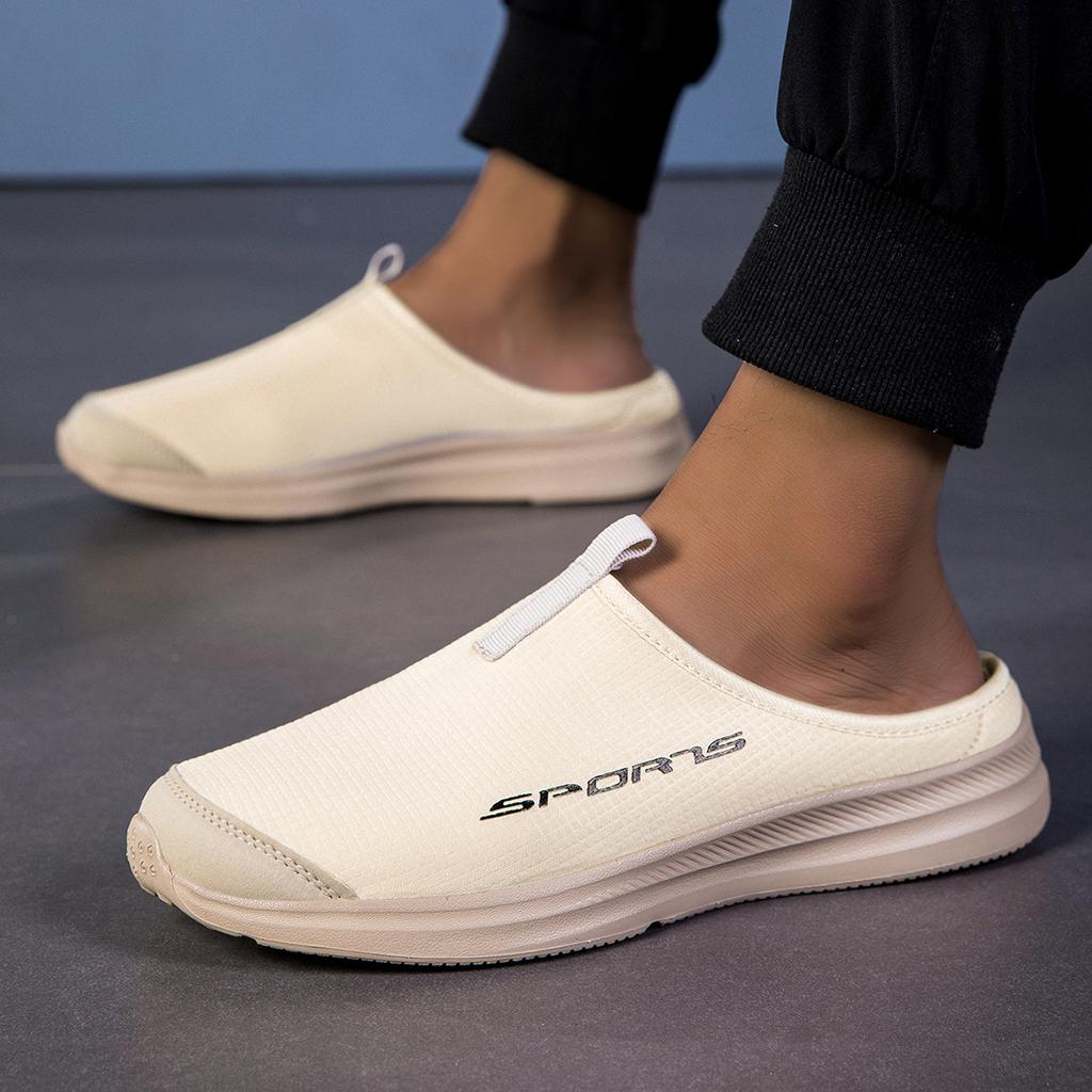 Half-drag casual shoes, four-season shoes, couple models, one-pedal men's shoes, large-size casual women's shoes