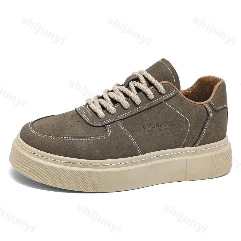 Fashion Men's Casual Shoes 2025 Autumn New Fashion Vintage Non Slip Platform Sneakers Outdoor Comfortable Lace Up Height Increase Flats