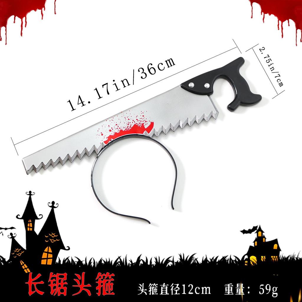 Halloween Head Props, Ghost Festival Horror Spoof Trick, Head Axe Wrench Needle Head Buckle Headdress
