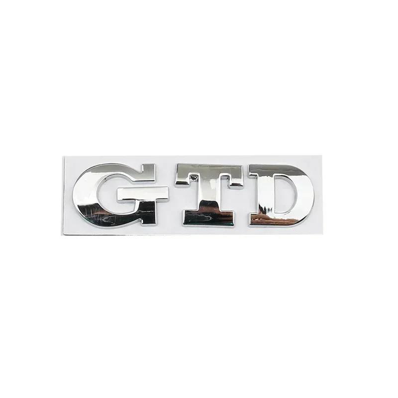 AABIP1 3D Metal Letters GTD Logo Car Rear Trunk Boot Emblem Badge Sticker Decals for Volkswagen VW Golf 7 6 5 4 MK2 MK4 MK5 MK6 MK7