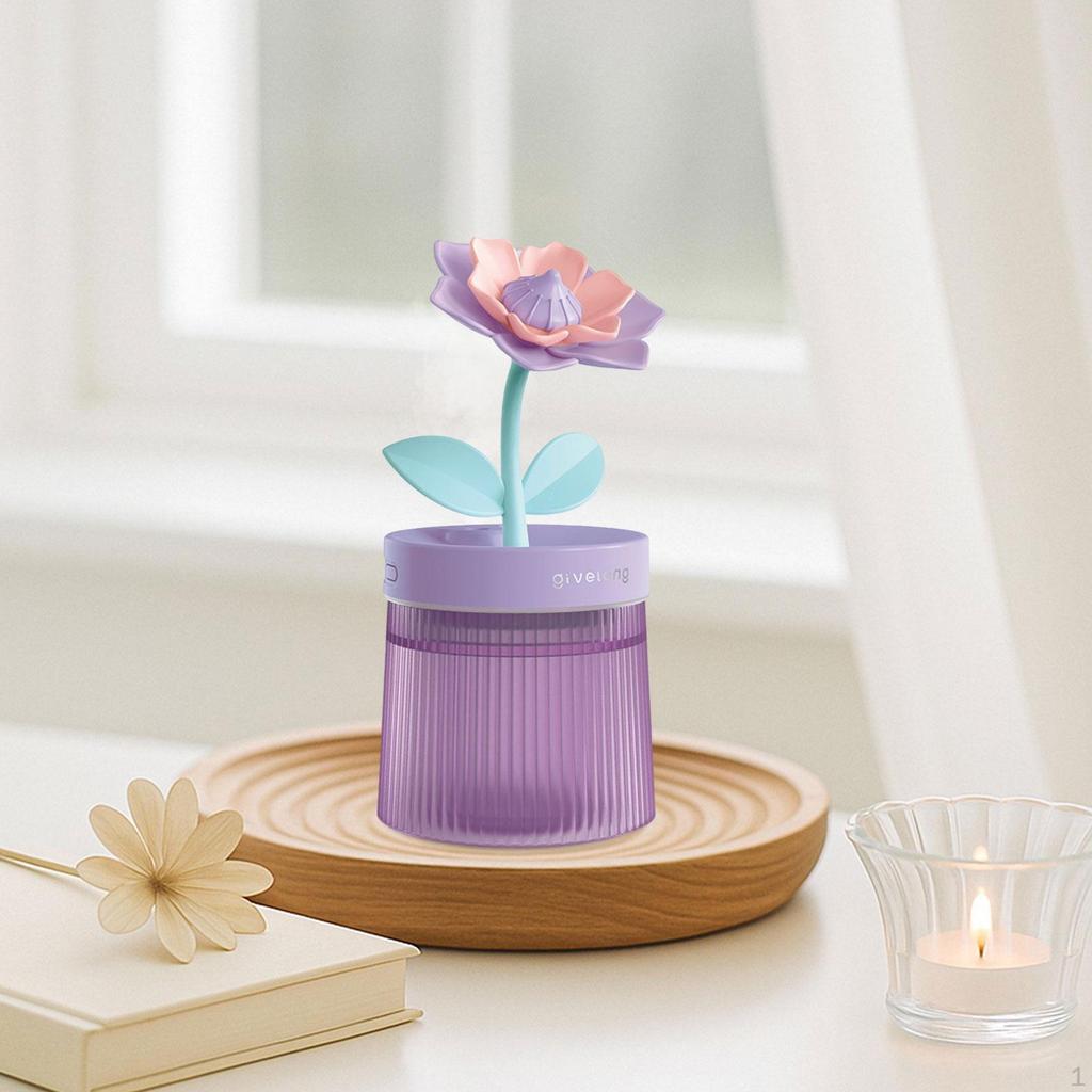 Мини-увлажнитель воздуха Cute Flower с функцией подзарядки, автоматическое выключение, низкий уровень шума, два режима распыления