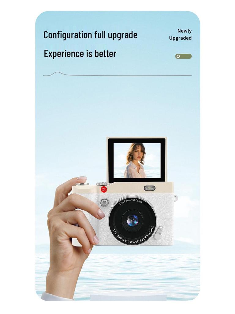 Retro Flip-Style CCD Camera & Camcorder: Portable Long-Zoom Digital Student Device for Photo & Video