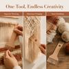 Double Ended Wooden Weaving Comb Ergonomic Design Knitting Craft Comb  For Weaving Craft