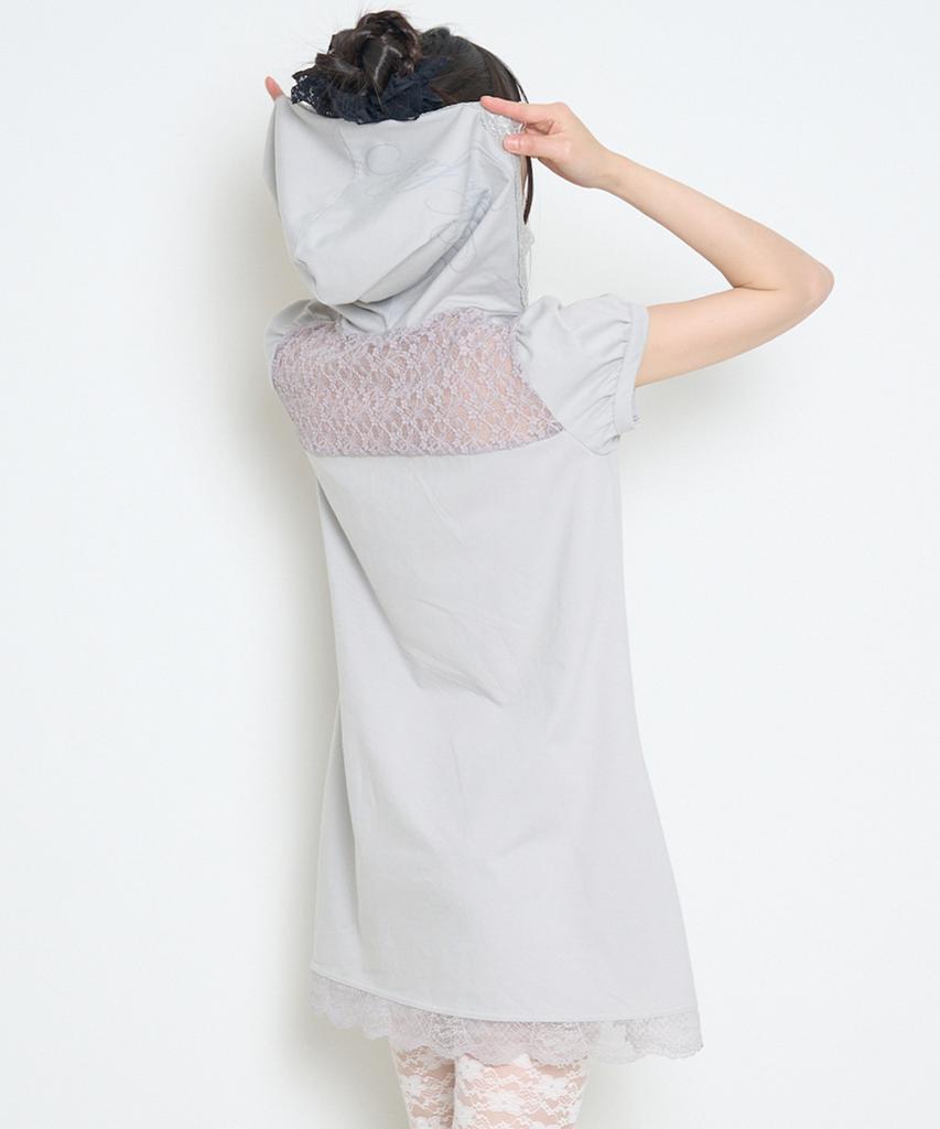Iligo Lace Hoodie Dress Gray