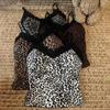 Splicing Leopard Print Corset with Breast Pads Crop Tops Lace Leopard Print Camisole  Women