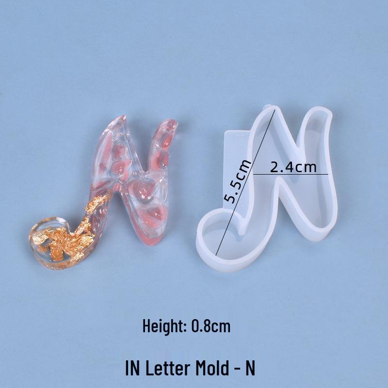 Crystal Resin Silicone Mold: 26 Irregular Letter Pendants for DIY Charms