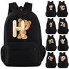 Cartoon Little Bear 26 English Letters Backpack Teen School Bag for Girls Boy Backpack Large Capacity Bookbag for Kid Gifts