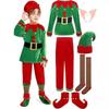 Children's Christmas Elf Costume Set Boy Velvet Elf Dress Up Santa Helper Costume Christmas